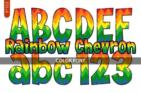 Rainbow Chevron: A Playful and Artistic Font for Editorial Design