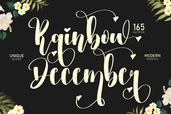 Rainbow December: A Sweet and Luxurious Calligraphy Font