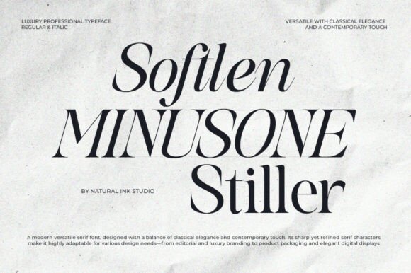 Softlen Minusone Stiller: A Serif Font for Elegant Branding