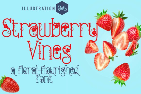 Strawberry Vines: A Floral-Flourished Decorative Font for Editorial Charm