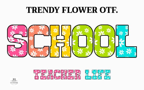 Trendy Flower: A Playful Font for Retro-Inspired Designs